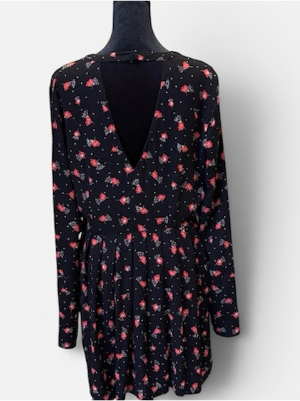Free People Black Floral Long Sleeve Tunic or Mini Dress - Picture 5 of 9